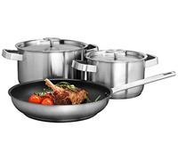 AEG Set de casseroles et poêle A3SS – 2 casseroles (16/20 cm) et poêle 24 cm, acier inoxydable
