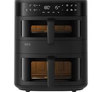 AEG AAFD11B Friteuse à air chaud à double panier, 11 l, 2 compartiments pour frire en parallèle, cuisson, grillades, déshydratation, fenêtre de visualisation et éclairage intérieur, 8 programmes