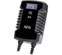 AEG Automotive 10618 Chargeur de batterie à microprocesseur pour voiture LD 8.0, 8 ampères pour 12/24 V, 7 niveaux de charge HF, fonction de démarrage automatique, prise confort
