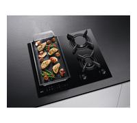 AEG Plaque de cuisson CN071436DH gaz/induction mixte verre noir 60 cm grilles fonte