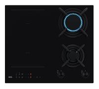 AEG CN071436DH Plateau cuisson gaz/induction mixte verre noir 60 cm grilles fonte