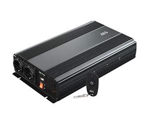 AEG Convertisseur de Tension sinusoïdal modifié 1500 W, 12 V DC à 230 V AC, avec télécommande sans Fil, onduleur, convertisseur de Courant