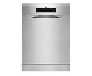 AEG FFB74917ZM Lave-vaisselle 60 cm, 14 places, système AirDry, écran XL, avec 3ème couverts MaxiFlex, fonction extra hygiénique, Softpikes, 44 dB (A), acier inoxydable