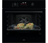 AEG Four encastrable série 5 annulaire Air chaud : résultats de cuisson uniformes sur 3 niveaux, auto-nettoyage par pyrolyse, 45 programmes automatiques, écran tactile LED, chauffage rapide, noir