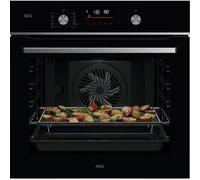 AEG Four multifonction OS6PB511AB, 71L, plateau AirFry, 9 fonctions, 45 programmes, grill, cuisson multiniveau, Wi-Fi, sonde thermique, rails télescopiques, nettoyage pyrolytique, écran LED, noir