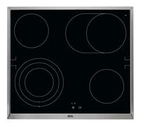 AEG HE604070XB Herdgebundenes Glaskeramik Kochfeld, 57,6cm breit, OptiFix, schwarz/edelstahl