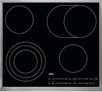 AEG HRB6447AXB Table de cuisson vitrocéramique autarcique 60cm - 4 zones avec zone de rôtissage et zone de cuisson à trois cercles