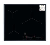 AEG IKB63435FB Plaque à induction, biseautée, 3 zones de cuisson, 60 cm, système Hob2Hood, fonction PowerBoost, commandes tactiles indépendantes, chauffage rapide, fonction pause, série 3000, noir