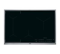 AEG IKS8444XXB Table de cuisson autarcique à induction Cadre en acier inoxydable MaxiSense Plus 7350W verre noir 80cm 4 zones de cuisson Minuterie écologique Réveil rapide
