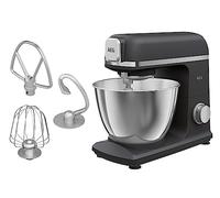 AEG KM5-1-4BPT Robot de cuisine + accessoires 1200 W 6 vitesses Fonction Pulse Agitateur planétaire 6,1 kg Boîtier entièrement en métal Bol mélangeur en acier inoxydable 5 l Noir mat