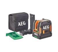 AEG Laser Vert 360° 3 Lignes CLG330-K Visibilité 30 m Niveau Automatique | Faisceau vert et point d'aplomb, précision 0,2 mm/m, support magnétique, cible et 3 piles AA fournies, carrelage et cloisons