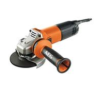 AEG Meuleuse d'Angle 125 mm 1300 W Variateur WS13-125SXEK Coffret Complet | Vitesse 2800 à 11500 tr/min, anti-redémarrage, plateau de ponçage, 3 disques à lamelles et 10 abrasifs, carter orientable