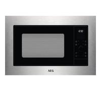 AEG Micro-ondes et gril intégrés série 6000 MSE2527DM, 25L, sécurité enfant, démarrage rapide au micro-ondes intégré, 11 niveaux de puissance, minuterie automatique, 380 x 560 x 550 mm, noir/acier