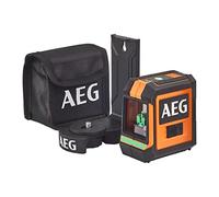 AEG Niveau Laser Croix Vert 20 m Auto-Nivelant IP54 CLG220-B Piles Incluses | Faisceau 4x plus visible, précision ±0,4 mm/m, classe 2, lignes horizontale et verticale, support magnétique, pochette