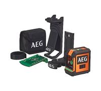 AEG Niveau Laser Croix Vert CLG220-K - Portée 20 m, Haute Visibilité, Auto-Nivelant, IP54, Support Magnétique, Pince Murale, Plaque Cible et Sac de Transport Inclus