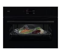 AEG NKP8S721B Four à micro-ondes Encastrable | Classe énergétique A+ | 45 cm, SteamPro/Steamify (Vapeur 100 %, 75 %, 50 %, 25 % + sous-vide), Sonde thermique, Noir
