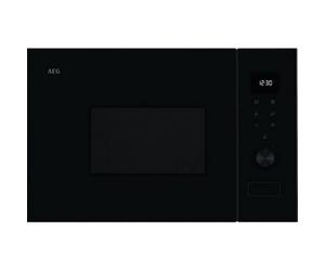 AEG OS5MG20EB - Micro-ondes encastrable, 20 L, 800 W, grill, écran LED, ouverture électronique, noir avec finition en acier inoxydable, anti-traces de doigts