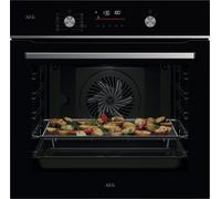 AEG Four multifonction OS6PB511AB, 71L, plateau AirFry, 9 fonctions, 45 programmes, grill, cuisson multiniveau, Wi-Fi, sonde thermique, rails télescopiques, nettoyage pyrolytique, écran LED, noir