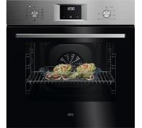 AEG OU5AB21CM - Four multifonction série 5000 SurroundCook, 65 L, affichage LED, 9 fonctions, nettoyage AquaClean, commandes escamotables inox, porte 4 verres, inox Infinity