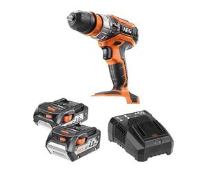AEG Perceuse à Percussion PRO18V 60 Nm BSB18C2XLI-402C 2 Batteries 4,0 Ah | Mandrin amovible 13 mm, réception Hex 1/4" interne, 3 modes, têtes OMNIPRO en option, béton 13 mm, 2 accus 4,0 Ah, coffret