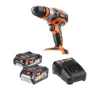 AEG - Perceuse-visseuse à percussion 18V, 60 Nm, 2 batt. Pro lithium 4,0 Ah, chargeur, mandrin amovible 13 mm, en coffret