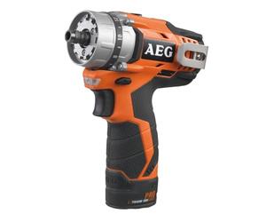 AEG Perceuse-Visseuse PRO12V 32 Nm 153 mm BBS12C2LI-202B Batterie 2,0Ah | Têtes amovibles pour zones d'accès difficile, réception Hex 1/4" interne, clip ceinture, 2 accus 2,0 Ah, chargeur 40 min