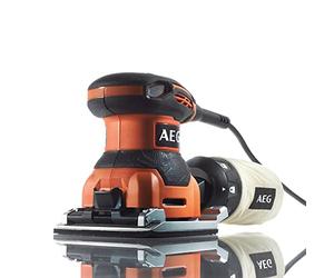 AEG - Ponceuse vibrante 260 W, 1/4 de feuille, 3 abrasifs, patin caoutchouc, sac à poussière, plateau triangulaire - FDS140