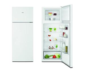 AEG RDB424E1AW Autonome double porte - Réfrigérateur automatique/Série 5000 avec ColdSense / 1434 mm/Partie congélateur en haut / 206 L/LowFrost - Moins de formation de glace/Couleur : Blanc /