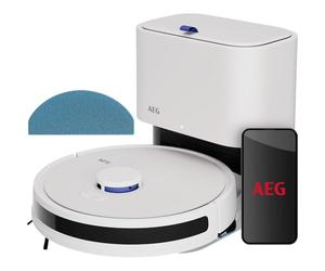 AEG Robot aspirateur avec Fonction de Balayage, WiFi, Navigation LiDAR, Station de vidange Automatique, Puissance d'aspiration 4000 Pa, Batterie 14,4 V, jusqu'à 175 Min d'autonomie, jusqu'à 140 m²