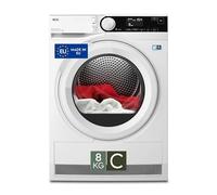 AEG Série 8000 Séchoir à pompe à chaleur, 8 kg, TR8D83GW, classe C, 12 programmes, technologie AbsoluteCare, PreciseDry avec capteurs d'humidité, écran LCD tactile, 65 dB, 850 x 596 x 636 mm