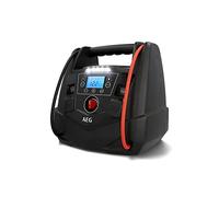 AEG - Station d'énergie Portable - 12 V - avec démarreur Automatique, compresseur d'air, convertisseur de Tension 220 V, Prise de Courant et 4 Ports USB, Noir/Rouge