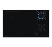 AEG table de cuisson mixte 2 feux gaz + 2 zones induction HDB95623NB 8000 MIXED grilles fonte 90 cm