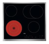 AEG TN64RA06XB Plaque de cuisson vitrocéramique autonome 60 cm, 4 zones de cuisson, superposées, zone de cuisson multicirculaire, régulation précise de la chaleur sur 14 niveaux, cadre ultra plat