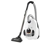 AEG VX7-2-IW-S Aspirateur avec Sac Roues Souples pivotantes à 360° Seulement 69 DB (A) avec Buses supplémentaires Poignée Ergonomique Filtre Lavable 650 W Rayon d'action 12 m Blanc