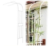 AEGCAOJH Arche Murale mi-latérale, Arche de Jardin mi-Ronde, Treillis Noir/Blanc, pergola pour Plantes grimpantes, 240 cm de Haut pour décoration de Jardin de terrasse, Mariage (Couleur : b