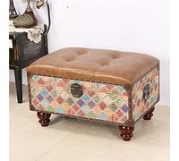 AEGCAOJH Banc Ottoman de Rangement rétro, Banc à Chaussures rembourré en Similicuir de Campagne avec Rangement, Meubles de décoration, Banc de Ferme pour Salon, entrée - Art Flaws Bench(a)