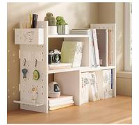 AEGCAOJH Étagère de Bureau pour Bureau d'ordinateur, Organisateur de bibliothèque de comptoir à 2 Niveaux, Organisateur de Bureau avec Panneau perforé, Support de Rangement de Bureau, pour