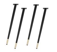 AEGCAOJH Lot de 4 Pieds de Meubles Coniques obliques Modernes en métal pour canapé, Armoire, Table, Chaise, Placard, canapé, Ottoman, 30 cm, Noir et doré, Pieds de Rechange avec vis de Mont