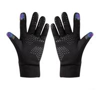 Aegend Gants d'hiver pour écran tactile avec doublure en polaire chaude pour cyclisme, course à pied, randonnée - Grip extensible et antidérapant pour activités de plein air par temps froid (L Noir)