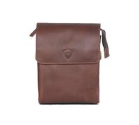 Aegis leather Sac à bandoulière en cuir véritable pour homme avec blocage RFID et sangle réglable, marron, Men's cross body