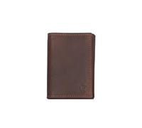 Aegis Portefeuille en cuir fin pour homme - 100 % cuir véritable, ultra fin, Charlie Brown, design minimaliste pour cartes et espèces, marron, L4.133858,W2.95276, Minimaliste