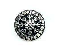 Aegishjalmr Viking Helm of Awe Terror Protection Rune Nordique Viking Argent Métal Pin Badge Broche