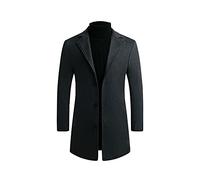 AEGJEGVD 2024 Manteau Homme Hiver Chaude en Laine Trench Coat Classique Parka Slim Fit Élegant Business Décontractée Overcoat Duffle-Coats Revers Manteau Hiver Chaud VêTements D'ExtéRieur Pas Cher