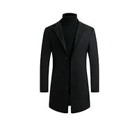 AEGJEGVD 2024 Manteau Homme Hiver Chaude en Laine Trench Coat Classique Parka Slim Fit Élegant Business Décontractée Overcoat Duffle-Coats Revers Manteau Hiver Chaud VêTements D'ExtéRieur Pas Cher