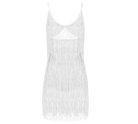 AEGJEGVD 2024 Robe Soiree Femme Chic Paillette Costume Samba Femme Robe Danse Latine Femme Robe Soiree de Gala Mariage Robe Charleston Franges Sexy Robe Rockabilly Mini Robe à Franges Pour Femme