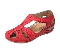 AEGJEGVD 2024 Sandales Femmes Compensée Été Chaussures Plate Talon Bout Fermé Mule Confortable Décontracté Antidérapant Boucle Plateforme Claquettes de Conduite Sandales Femme Été Confortable