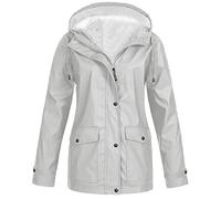 AEGJEGVD 2024 Vêtements Imperméables Femme Hiver Chaud Veste de Pluie Long Manteaux Imperméables avec Capuche D'extérieur Coupe Vent Grande Taille Décontracté Impermeable Veste Pas Cher