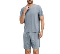 AEGJEGVD 2025 Ensemble Pyjama Homme Court ete Vêtements de Nuit à Manches Courtes et Bas de Pyjama Hommes Vêtements de Détente Doux Loungewear Pyjamas T-Shirt + Short Ensembles Sportswear Pas Cher