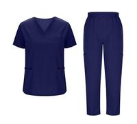 AEGJEGVD 2025 Ensemble Uniformes Femme Blouse - Uniforme Médical avec Haut et Pantalon Tenue Aide Soignante Professionnelle Vêtement Médical avec Poches Cadeau Maman Vêtements de Travail et Uniformes