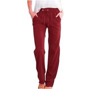 AEGJEGVD 2025 Pantalon Femme en Lin Offre de Printemps Été Pantalons Fluide Décontractés Léger Respirant Ample Pantalon Large Femmes Soldes D'Été Vetement Mode Pantalons Chic et Elegant Pas Cher